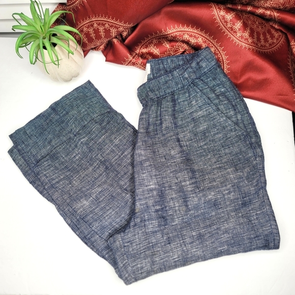 Sigrid Olsen Linen Pants Navy Blue Size Small - Picture 1 of 11